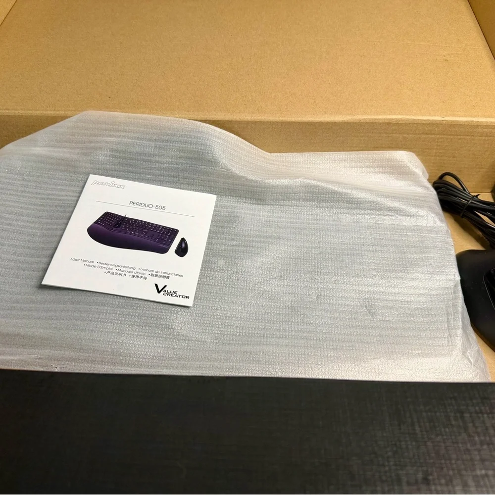 Perixx PERIDUO-505, Ergonomic Keyboard and Mouse Combo with Adjustable Palm Rest